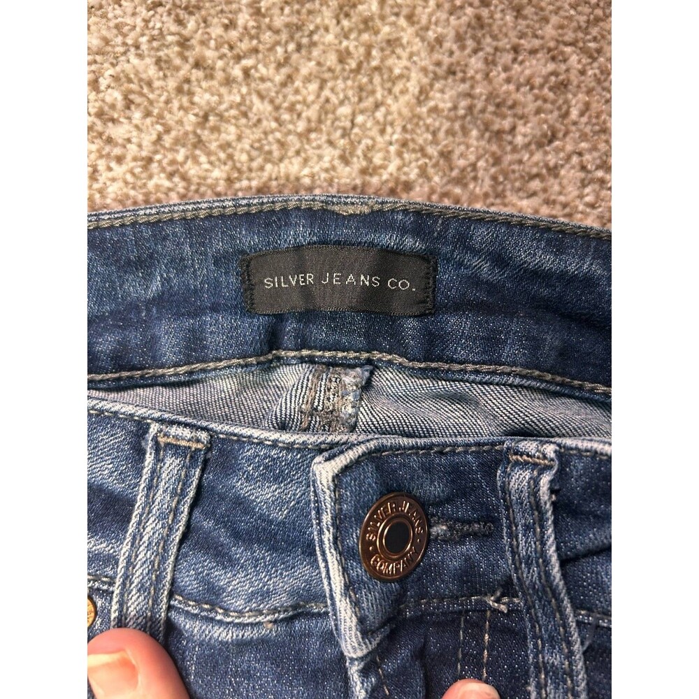 Silver Jeans Co Womens Size 24 x 23.5 Blue Suki Capri - Picture 10 of 10